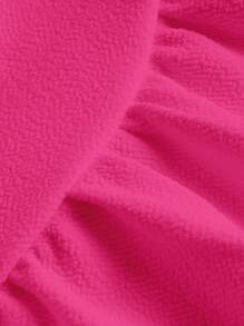 SHEIN MOD Váy loe viền váy ngắn mùa hè - Màu Hồng Tươi - Xem 4