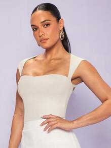 Silquee 雞心領口素色背心上衣