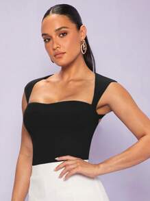 Silquee Camisetas y Tops de Tirantes de Mujer Abertura Liso Casual