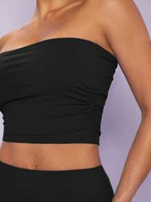 Silquee 素色抹胸上衣&鉛筆裙 - 黑色 - 查看 7