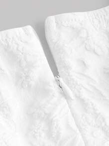 SHEIN MOD Sweetheart Neck Puff Sleeve Dress - White - View 4