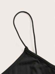 Firerie Solid Base Cami Bodycon Dress-Black - Black - View 4