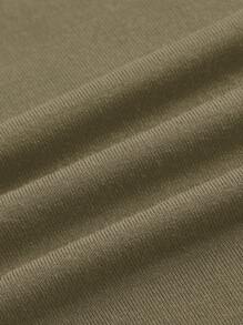 SHEIN EZwear Solid Ruched Tube Bodycon Dress Strapless Dress - Army Green - View 4