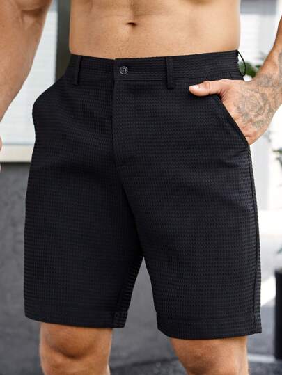 Manfinity Homme Hombres Shorts unicolor con bolsillo oblicuo