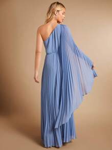 SHEIN Belle 單肩高衩百褶伴娘連衣裙