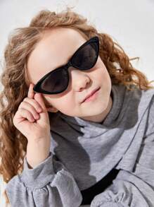 SHEIN 1pair Kids Star Pattern Cat Eye Frame Fashion Glasses For Outdoor