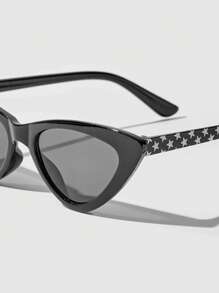 SHEIN 1pair Kids Star Pattern Cat Eye Frame Fashion Glasses For Outdoor