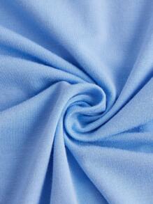SHEIN Teen Girl Ruched Ruffle Hem Cami Dress - Baby Blue - View 3