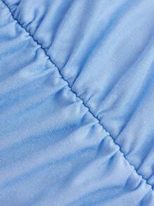 SHEIN Teen Girl Ruched Ruffle Hem Cami Dress - Baby Blue - View 4