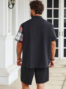 Manfinity Homme Nam Plus In kẻ sọc Áo sơ mi & Quần short - Nhiều màu - Xem 2