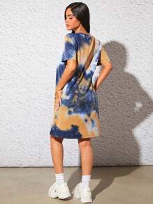 SHEIN Maternity Tie Dye Tee Dress - Multicolor - View 2