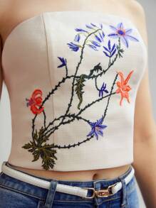 MOTF PREMIUM Top tubo bordado - Beis - Ver 3