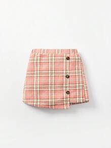 Cozy Pixies 女嬰格紋印花西裝領西裝外套和裙子和吊帶上衣和帽 - 粉色 - 查看 9