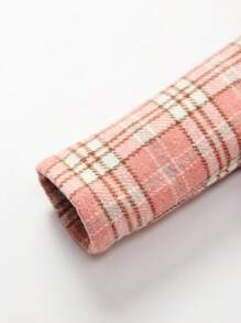 Cozy Pixies 女嬰格紋印花西裝領西裝外套和裙子和吊帶上衣和帽 - 粉色 - 查看 10