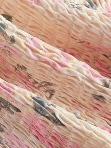 SHEIN MOD Plus Floral Print Lace Trim Lace Up Front Cami Top - Multicolor - View 4