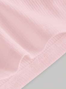 SHEIN MOD Chất rắn Thánh giá Buộc lại Cami ngọn - Màu Hồng baby - Xem 4