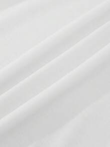 男士花卉圖案&日文字元圖案T恤 - 白色 - 查看 5