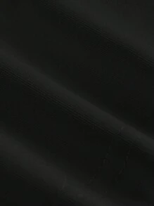 SHEIN MOD 大碼素色寬背帶上衣 - 黑色 - 查看 4