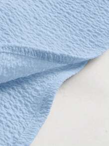 SHEIN MOD Solid Ruched Bust Milkmaid Cami Dress - Baby Blue - View 3