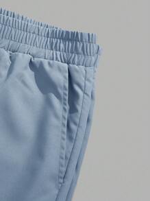 Manfinity VCAY Men Slogan Patched Tee & Trousers - Dusty Blue - View 3