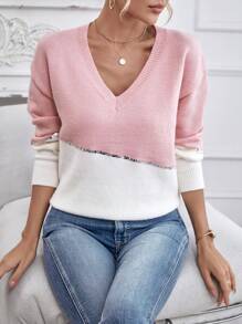 SHEIN LUNE Hai âm Thả vai Áo len - Nhiều màu - Xem 1