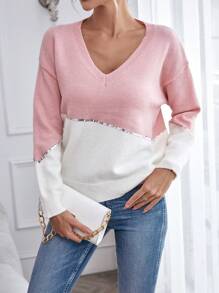 SHEIN LUNE Hai âm Thả vai Áo len - Nhiều màu - Xem 5