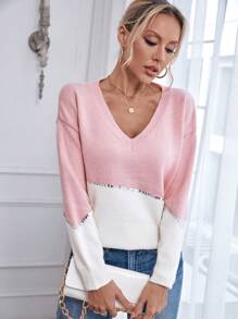 SHEIN LUNE Hai âm Thả vai Áo len - Nhiều màu - Xem 7