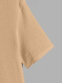 Manfinity NiteLyfe Nam Chất rắn Popover Áo sơ mi - Màu Khaki - Xem 3