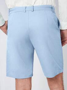 Manfinity NiteLyfe 男士斜口袋百慕大短褲 - 淺藍色 - 查看 2