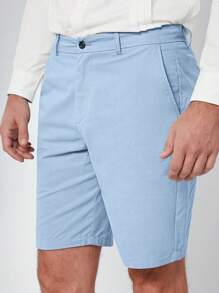 Manfinity NiteLyfe 男士斜口袋百慕大短褲 - 淺藍色 - 查看 5