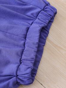 SHEIN 小男童王冠和字母圖案T恤和短褲 - 紫羅蘭色 - 查看 7