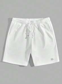 Manfinity VCAY Uomo Shorts con toppa lettera con coulisse a vita