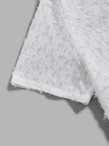 Manfinity RebelGame Men Plus Lapel Neck Fuzzy Shirt - White - View 3