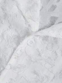 Manfinity RebelGame Men Plus Lapel Neck Fuzzy Shirt - White - View 4