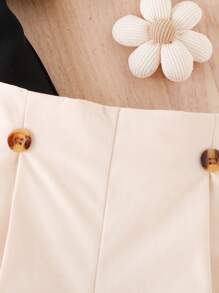 Bộ áo sơ mi viền viền màu tương phản thường ngày cho bé trai mùa hè và quần đùi xếp ly - Nhiều màu - Xem 7