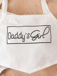 Đứa bé gái Đồ họa Chữ cái Cami ngọn & Áo Hoodie & Quần - trắng - Xem 3