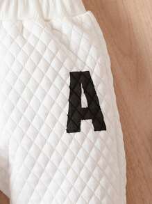 Đứa bé gái Đồ họa Chữ cái Cami ngọn & Áo Hoodie & Quần - trắng - Xem 5