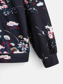 SHEIN LUNE 大码印花落肩卫衣 - 黑色 - 查看 3