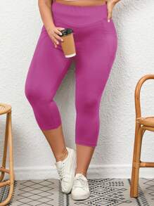 SHEIN LUNE Hơn Chất rắn Thắt lưng băng rộng Xà cạp Có túi điện thoại - Màu Hồng Tươi - Xem 5