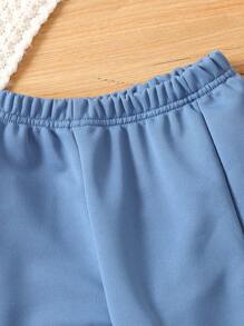 SHEIN Explorewe 男孩休闲运动服配色块装饰编织腰带，2 件春/夏/秋/冬装，适合户外活动和各种场合，设计简洁百搭，穿着舒适