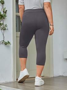 SHEIN LUNE Hơn Kiểm soát bụng Pha lê Xà cạp - Màu xám đen - Xem 3