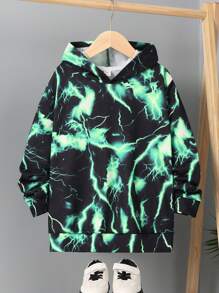 SHEIN 男童长袖套头卫衣，图案设计，舒适保暖，适合秋季穿着。 - 彩色 - 查看 1