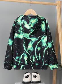 SHEIN 男童长袖套头卫衣，图案设计，舒适保暖，适合秋季穿着。 - 彩色 - 查看 2