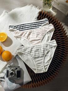 3pcs Striped Print Panty - Multicolor - View 7