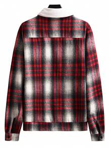 Manfinity Hypemode Men Plaid Print Flap Pocket Zip Up Jacket - Multicolor - View 2