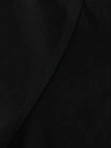 SHEIN Camiseta de manga corta con cuello redondo minimalista y holgada de unicolor con mangas raglán para niño preadolescente - Negro - Ver 3