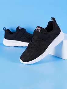 Kids' Outdoor Anti-slip Breathable Lightweight Mesh Sports Shoes - Black - View 3