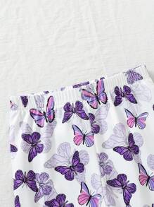 SHEIN 女嬰獨角獸印花T恤&蝴蝶圖案喇叭褲 - 彩色 - 查看 8