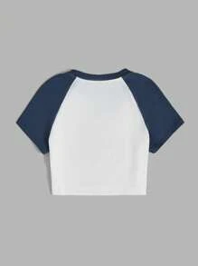 SHEIN EZwear Áo thun Plus size Con số Lá thư Giải trí - trắng - Xem 2
