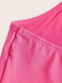 SHEIN BASICS Chất rắn Áo hai dây - Màu Hồng Tươi - Xem 4